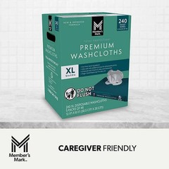 4 PACK – Member’s Mark Adult Washcloths, 240 ct. (Total 960 ct.) FREE SHIP!!