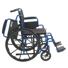Blue Streak Wheelchair with Flip Back Desk Arms 18 in. Seat Swing Away Footrest
