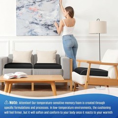 Ergonomic Black Memory Foam Cushion with Removable Cover for Office & Travel