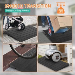 Rubber Threshold Curb Ramp 24″x42″x2.5″ Wheelchair Access Ramp 2500 LBS Capacity