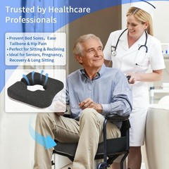 Gel Memory Foam Wheelchair Seat Cushion for Pressure Relief & Bed Sore Preventio