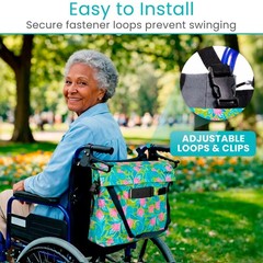 Vive XL Wheelchair Accessories Bag – 1 Count (Pack of 1), Green Paisley