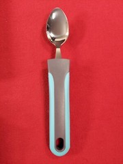 BunMo Adaptive 4pc Dinner Set Medium Weight Stainless Steel Blue Gray