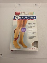 Truform Leg Health Below Knee Compression Stockings Open Toe Medium 30-40 mmHg