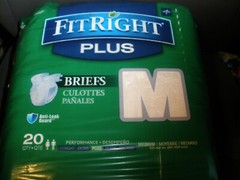 NEW Medline Fit Right Plus Briefs Incontinence Aid Quantity 20 MEDIUM White