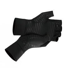 1Pair Black Copper Arthritis Compression Gloves Hand Support Pain Relief Joint