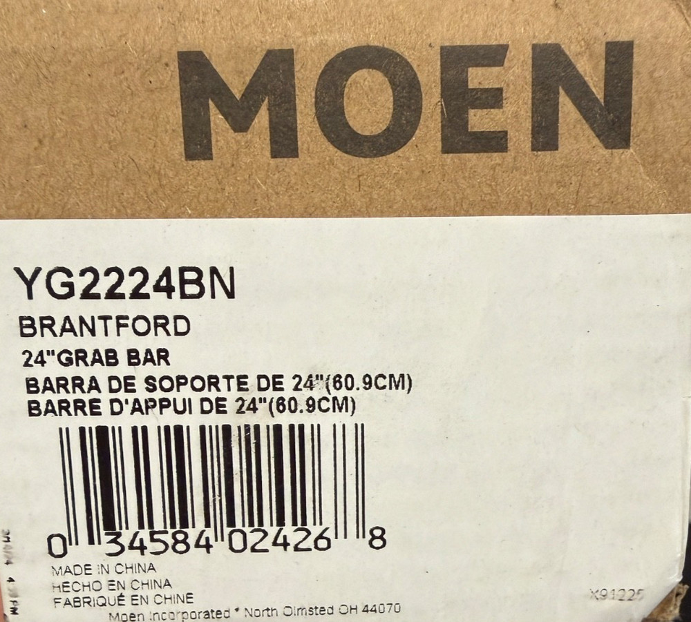 Moen YG2224BN Safety 24″ Traditional Bathroom Grab Bar in Brushed Nickel Finish
