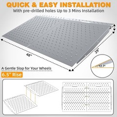 VNN 29″ x 48″ Shed Ramp 1500LB Capacity Anti-Slip Punch Plate Ramp for ATV (2PC)