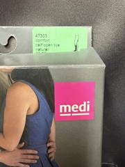 mediven Comfort 47303 Calf Open Toe Compression Socks Natural Anti-microbial