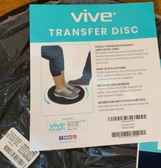 Vive Health Patient Transfer Disc 360 Degree Rotation Supports Up to 350 Pounds