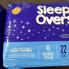 Cuties Sleep Overs, Pants/pull ups, Youth XL 85-140 lbs 4-22 pack (88 Count)