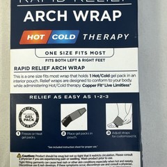 Copper Fit Plus Arch Wrap Rapid Relief with Gel Pack Adjustable Fit One Size New