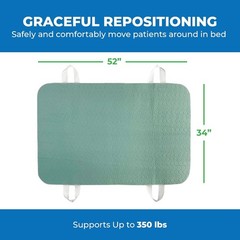 34″ x 52″ Positioning Bed Pad with Handles – Waterproof Reusable Protector