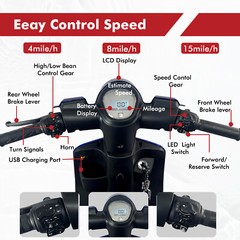 Heavy Duty 4-Wheel Mobility Scooters 31 Miles 3-Speed 800W 500lbs Capacity