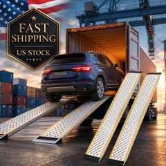 5FT Heavy Duty Aluminum Loading Ramps, Anti-Slip Punch Plate Surface, 800LB Capa