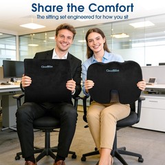 Lumbar Support Pillow & Seat Cushion Set for Office Chair, Desk Chair, Wheelc…
