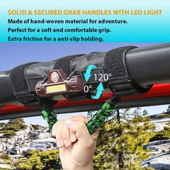 GAIZON 2 Pack Grab Handles Roll Bar 2 with Dome Light, Green