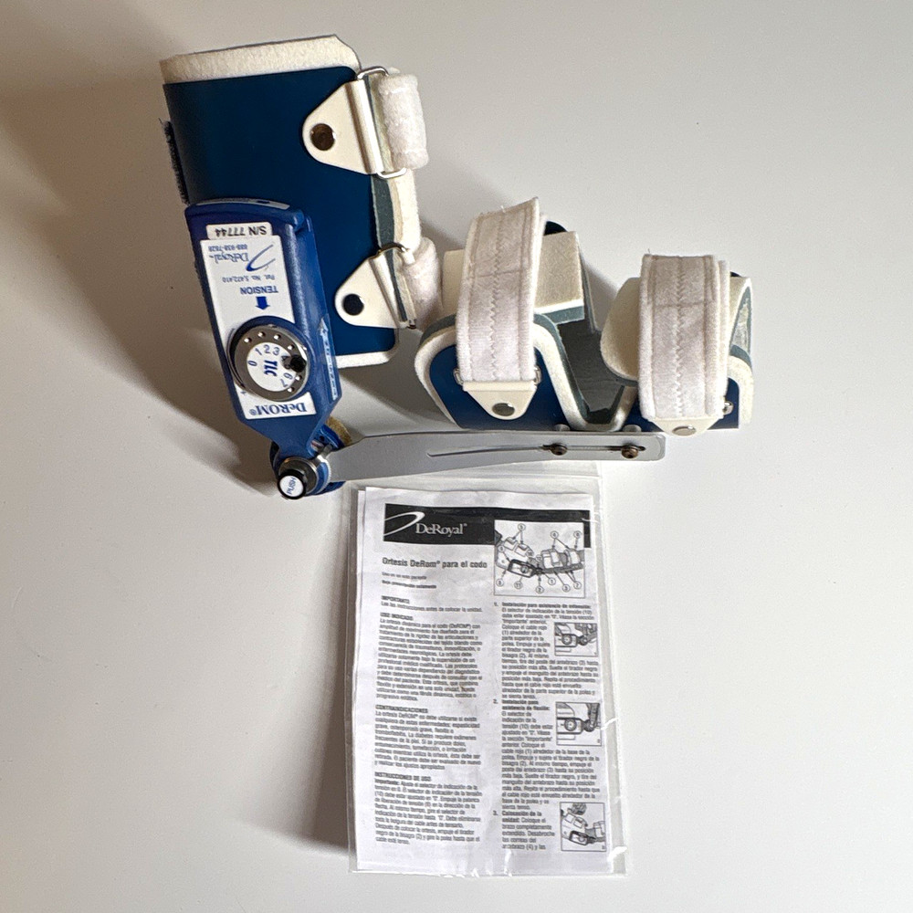 DeRoyal DeROM Elbow Orthosis Stabilization Brace Adjustable Right Arm S/N 77744