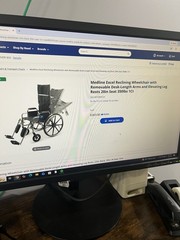 Medline Excel Recliner Wheelchair, 20in Seat, 350lb capacity, Leg Rests