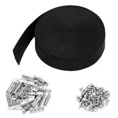 Threehoney 2 Inch Wide x 40 ft Chair Webbing Replacement Kit Upholstery Black