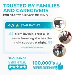 EZ Adjust Bed Rail, Adjustable Senior Bedrail and Safety Assist Railing for E…
