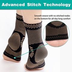 Ankle Compression Sleeve Support for Sprains, Plantar Fasciitis & Tendonitis