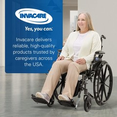 Invacare Folding Wheelchair with 20″ Seat, Legrest, Footrests- Black