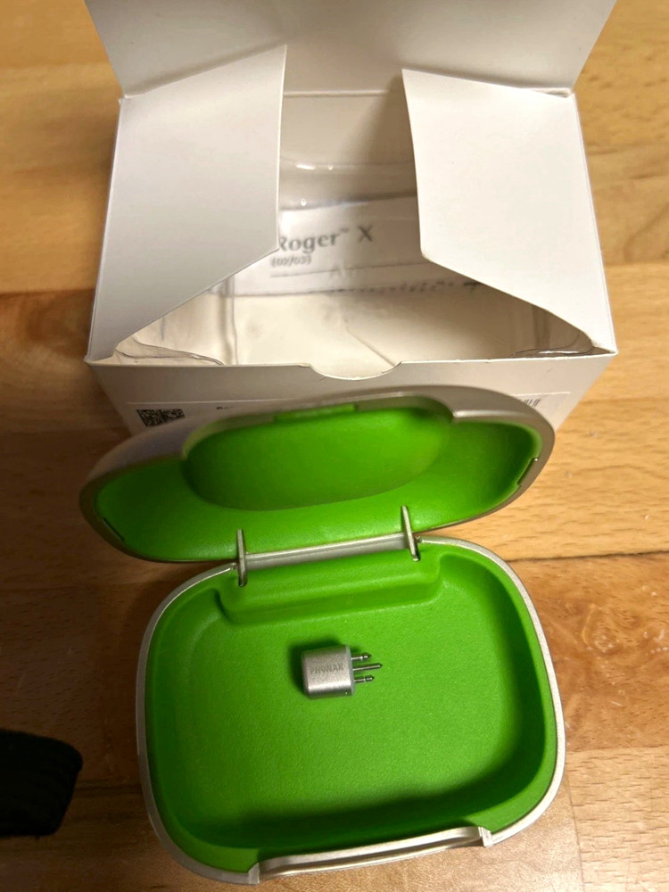 Phonak Roger X Hearing Aid Programmer Adapter with Green Storage Case