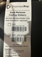 Walker med gear dual release folding walkers make offer Style 7803 max lbs 300