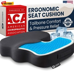 Seat Cushion – Memory Foam & Cooling Gel – Chair Cushion for Tailbone Pain Re…