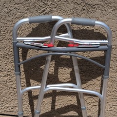 Drive Foldable Adjustable Walking Frame 2-Wheel Silver/Gray Aluminum