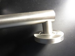 Homewerks 16 Inch Bathroom Grab Bar 1-1/4 Inch Brushed Nickel Decorative Support