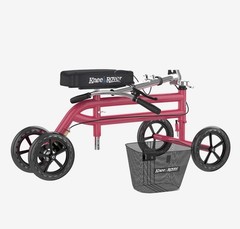 KneeRover Steerable Knee Scooter Knee Walker Crutch Alternative in HOT PINK