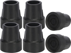 Walking Cane Tips 1 Inch Heavy Duty Rubber Crutch Tips Replacement 6pcs Black
