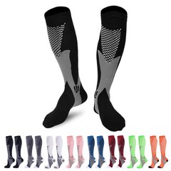 (3 Pairs) 20-30mmHg Compression Socks Calf Support Anti Fatigue Knee High Socks