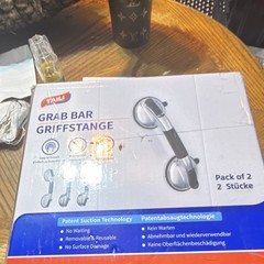 TAILI Suction Cup Grab Bar Non-Slip Removable Reusable Silver/Black AWW403