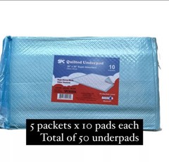 SPC QUILTED UNDERPAD 50pc Size 30″X36″ FREE SHIPPING