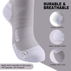 Compression Socks for Women and Men,Knee High 15-20mmHg Graduated Support(3 Pair