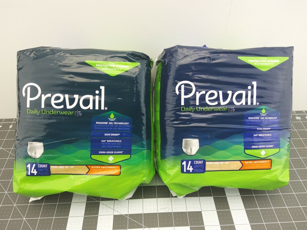 Prevail Extra Adult Underwear Diaper, XL, EXTRA LARGE, 2 packages of 14