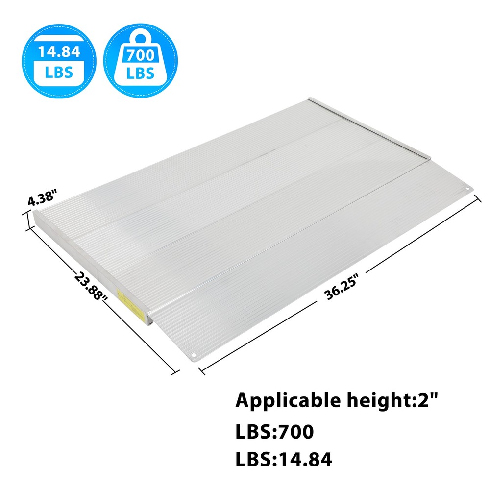 Threshold Ramp 2″ Aluminum Door Ramp 700 lbs Wheelchair