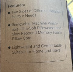 Donoma Side Sleeper Memory Foam Pillow Gray Removable Cover Machine Washable