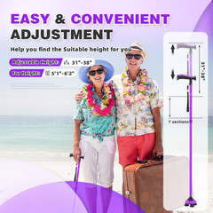 Walking Cane for Seniors Lightweight Adjustable Collapsible Sturdy with Soft TPR