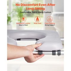 Uimoso Adjustable Raised Toilet Seat with Armrests for Seniors, 400 lbs Capacity