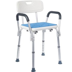 Bath Stool Shower Chair with Back Bath Seat & Arms Adjustable Height-300lbs