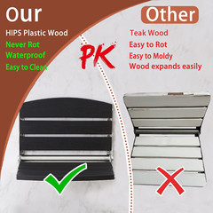 Foldable 17.5″ Wall Mounted Shower Seat for Home Care (Black)
