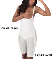 Design Veronique BLACK 2X-LARGE Female Post Surgical Garment Above Knee Length