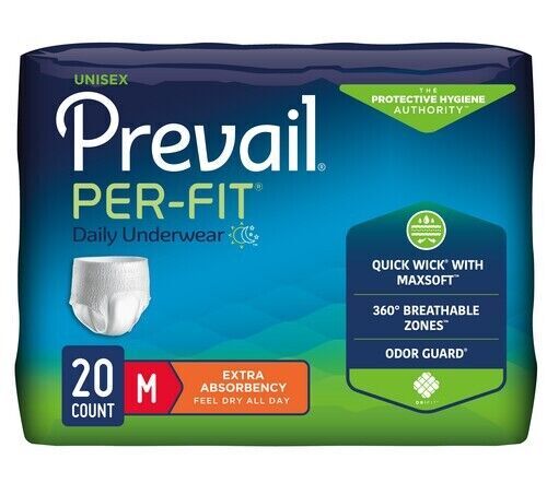 SM Per-Fit Underwear,Medium,Green,34″-46″, 20ct
