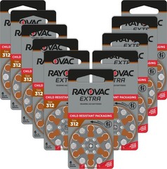 Extra Size 312 Hearing Aid Batteries, Long-Lasting Power, Zinc-Air, Mercury F…