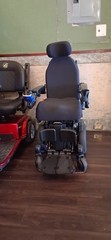 Quantum Electric Power Wheelchair w/ Joystick, 6-Wheel, Black/Blue