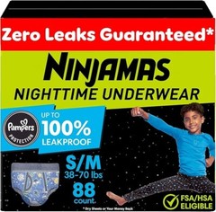 Pampers Ninjamas Nighttime Bedwetting Underwear Boys all sizes